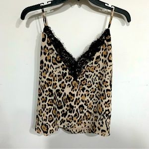 Socialite Cheetah Tank Blouse Size Large